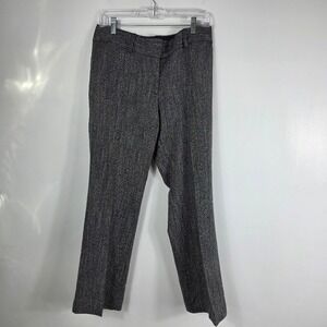 LOFT Gray Herringbone Dress Trousers